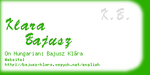 klara bajusz business card